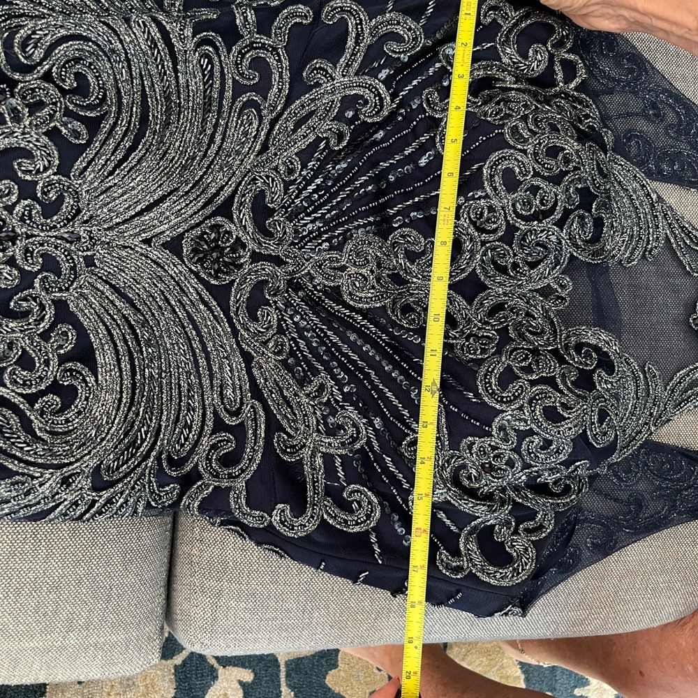 Feriani Couture navy beaded halter gown - Picture 9 of 12